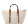 MK Moore Adjustable Detachable Shoulder Strap Metal Logo Cotton Tote Bag Women Tote Bags Beige 30S5G9OS1C-LUGGAGE