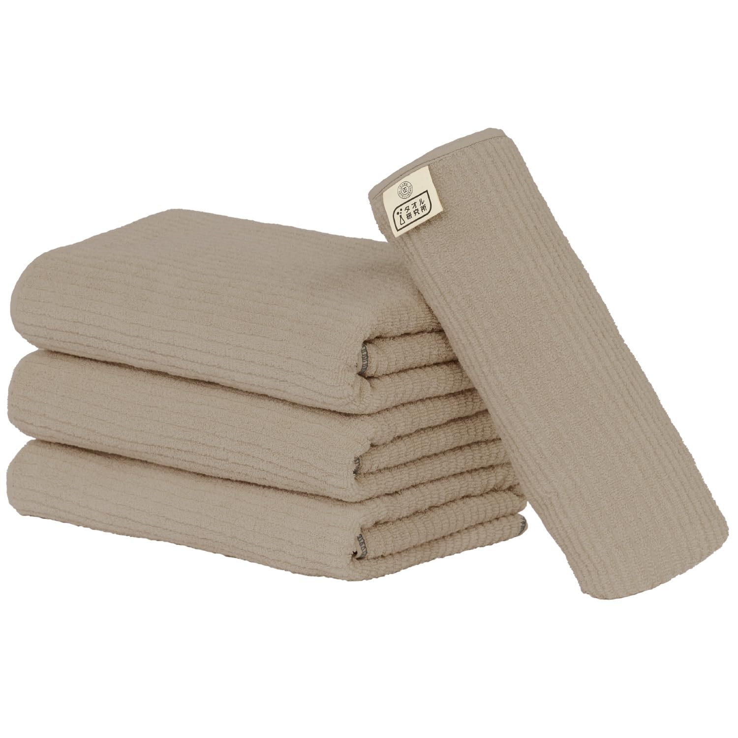 

Towel Laboratory Bath Set of Hand Ribbed Fast JapanTechnology [Smooth Touch] #032 Towels, Beige, 4, Kitchen, Thin, Towel, Smooth, Weave, Absorbency,