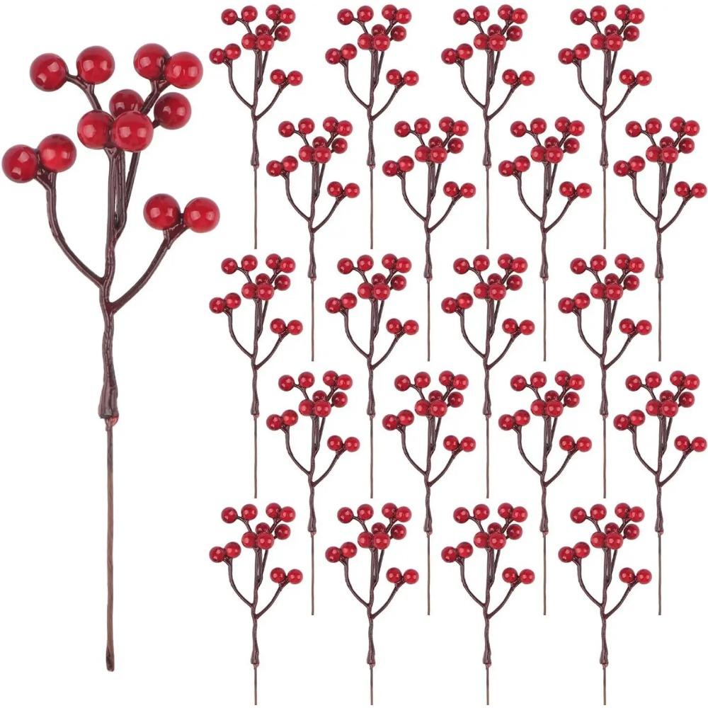 

Искусственное растение Падуб Маленькие красные плоды Новый год Рождество Дом гостиная Свадьба подарок своими руками Декор Цветок Реквизит для съемки