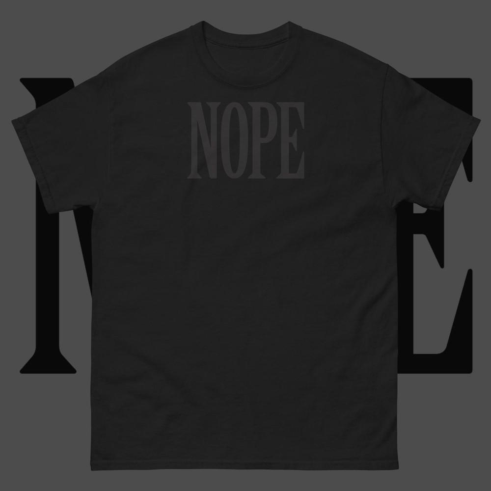 Nope Shirt Black on Black Gothic Nu Goth Emo Soft Grunge Minimalist Unisex Tee