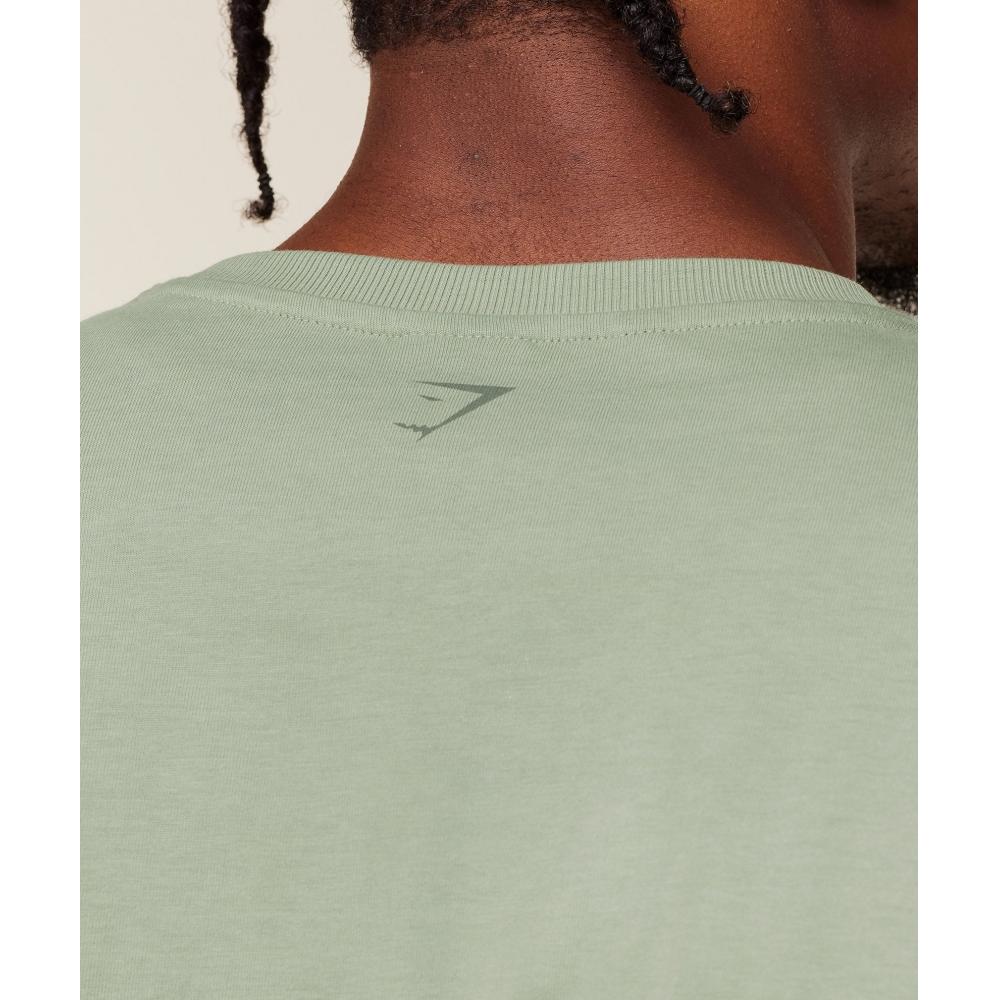 Gymshark Tricou Olde English Gs Haze Green A3b5y Edc3