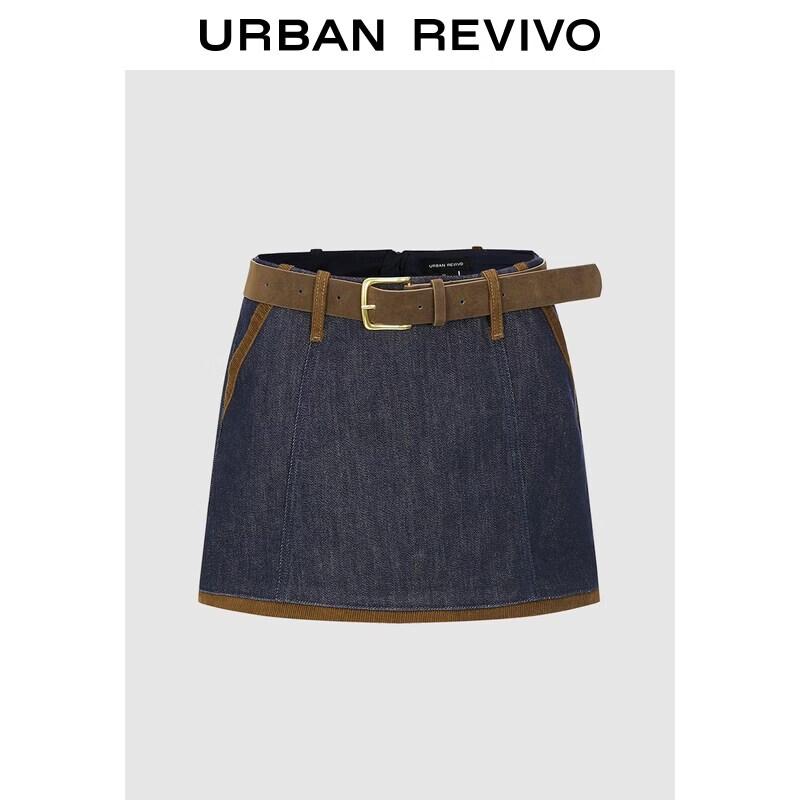 UR2026 Women s Urban Retro Belted Denim Shorts 30