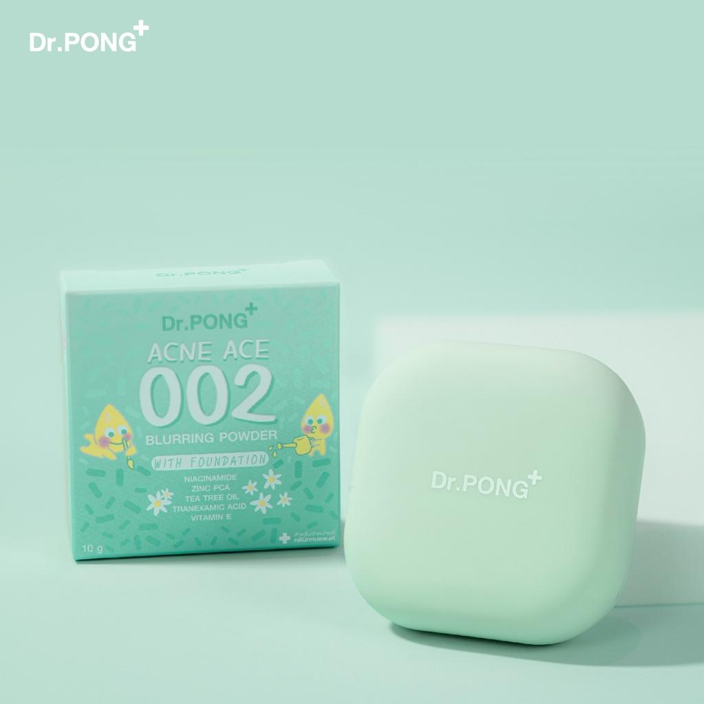 Dr.PONG+ ACNE ACE 002 Puder rozmywający z podkładem, niacynamid, cynk PCA, olejek z drzewa herbacianego, kwas traneksamowy, witamina E, 10 g.