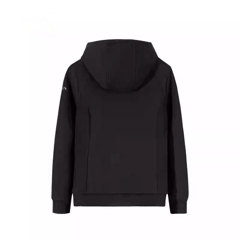 Anta Training Series Solid Color Zip-Up Hooded Comfortable Breathable Versatile Jacket Women Jackets Black 162517707S-4
