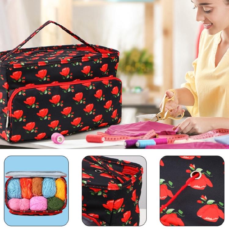 Crochet Bag Yarn Holder Yarn Bag with 3 Eyelet Crochet Supplies for Crochet Hook