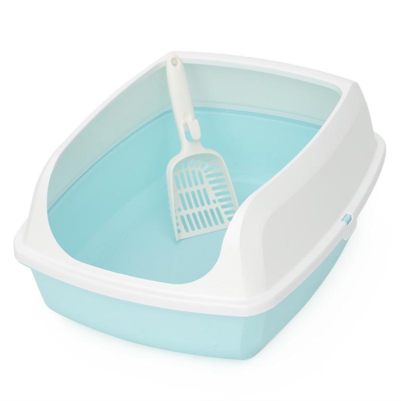 

Полузакрытый кошачий туалет с дезодорирующим эффектом и защитой от брызг для всех размеров Medium 50.5*37.5*19.5cm небесно-голубой