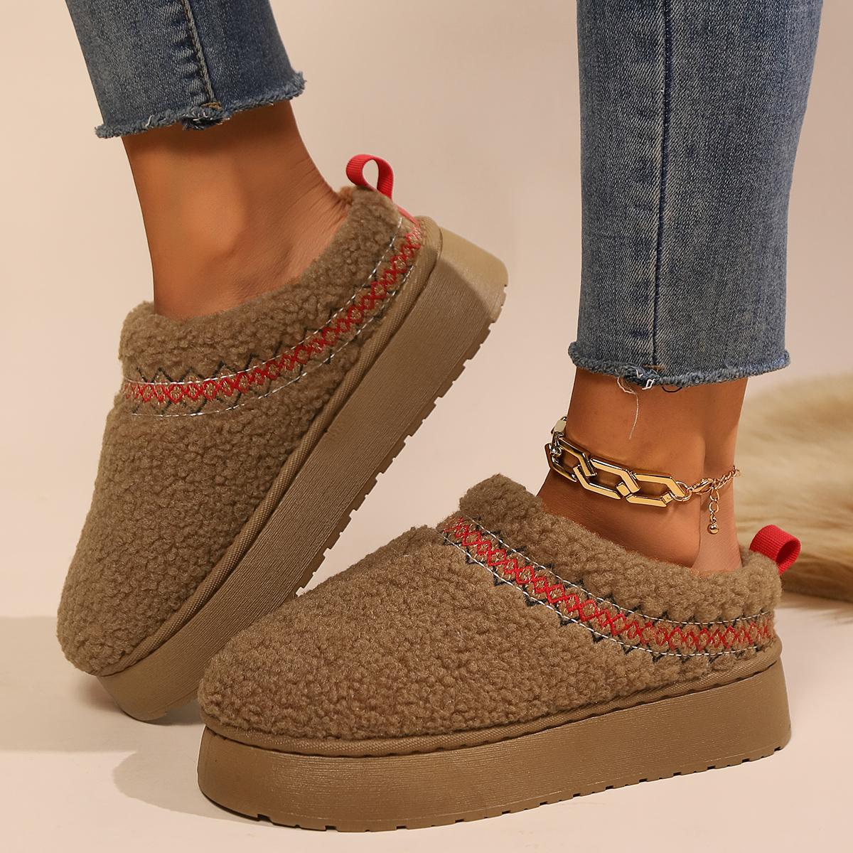 

Женские сапоги 2024 года, новые зимние сапоги на платформе из плюша, повседневная хлопковая обувь для женщин, короткие плюшевые теплые сапоги из замши и хлопка на плоской подошве для женщин 43 коричневый