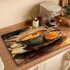 1Pcs Rubber Drying Mat With Orange For Coffee Shop Restaurant Kitchen Carpet Tableware Durable Diatom Mud Table Mat Pet Mat