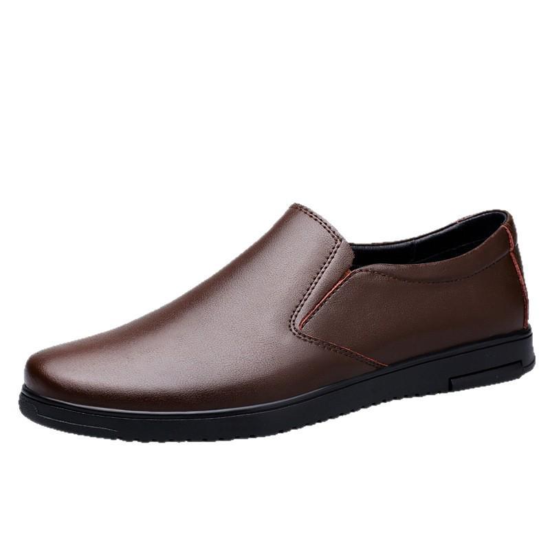 Men's Large Slip-on Loafers - Casual Leather, Cowhide, Spring/Summer Shoes