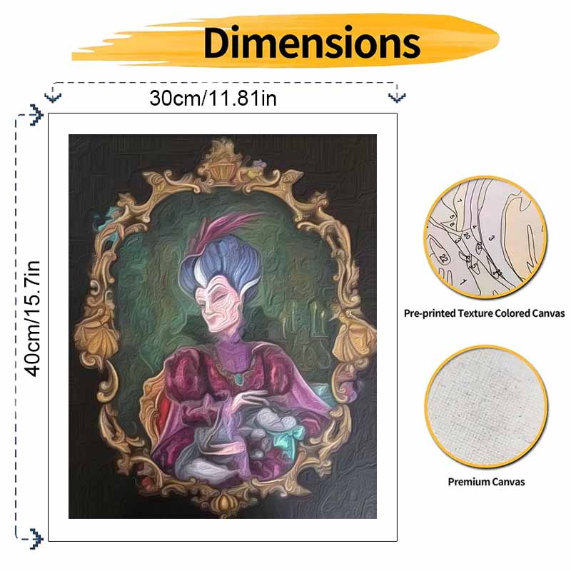 Disney Lady Tremaine Paint By Number Kit Number Drawing Canvas DIY Picture Home Decor Painting Wall Art Oil Craft Gift Portrait Decor