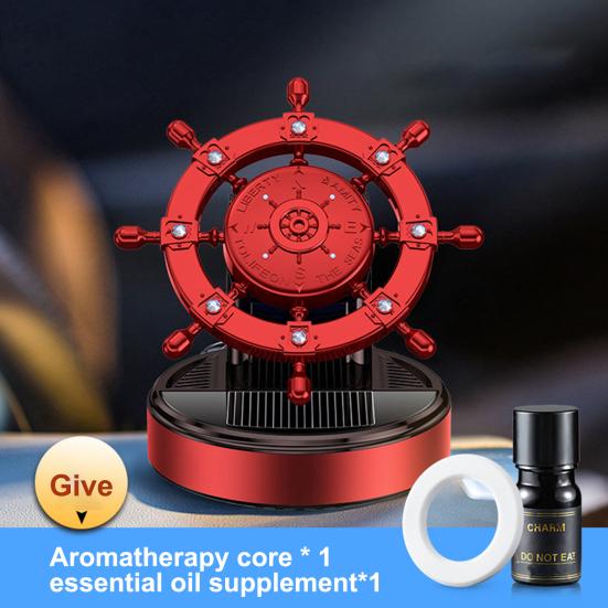 Solenergi bilaromaterapi 360 graders rotasjon Luftfrisker Biltilbehør Interiør Kreativ rorform Auto luftrenser