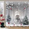 Christmas Elf Shower Curtain Rug Bathroom Set Snowman Fawn Xmas Gift Happy New Year Shower Curtain Set Bathroom Decoration