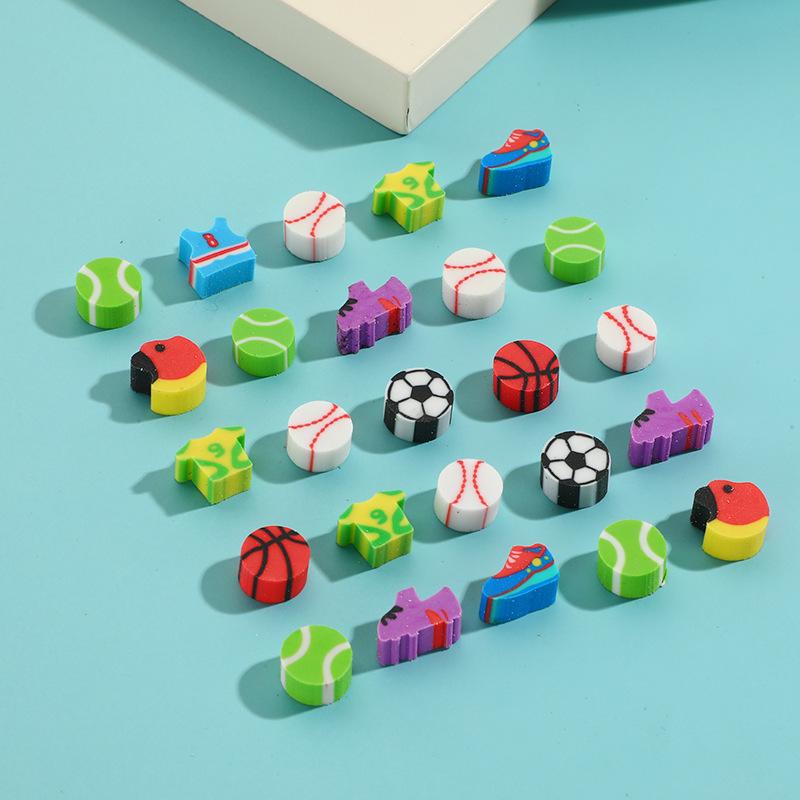 

Multi-Color Sports Theme Squeeze Eraser Set – Mini Erasers for School Supplies & Blind Box Accessories