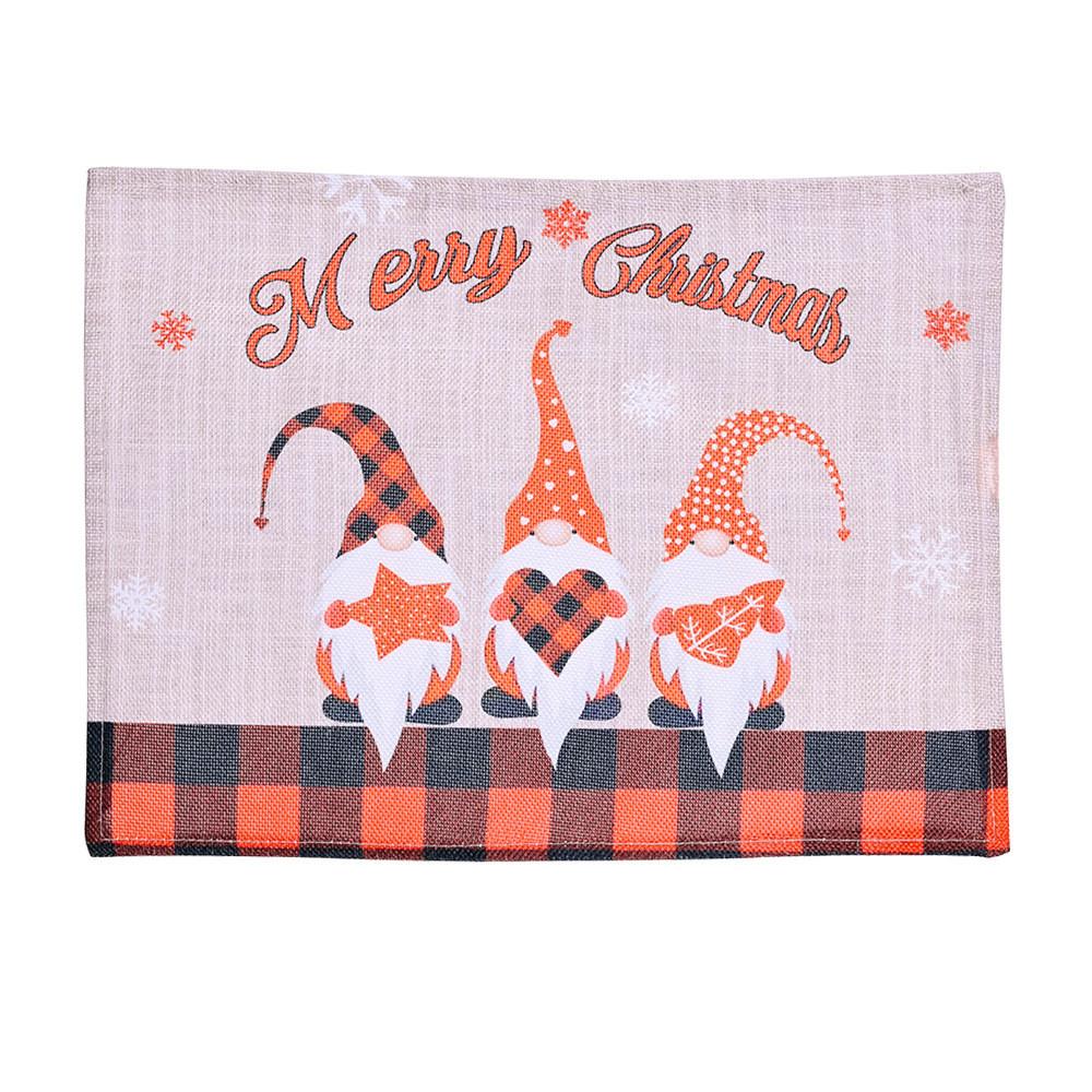 

Charming Christmas 2022 Decoration Forest Gnome Checkered Placemats For Dining Cozy Red Black Check
