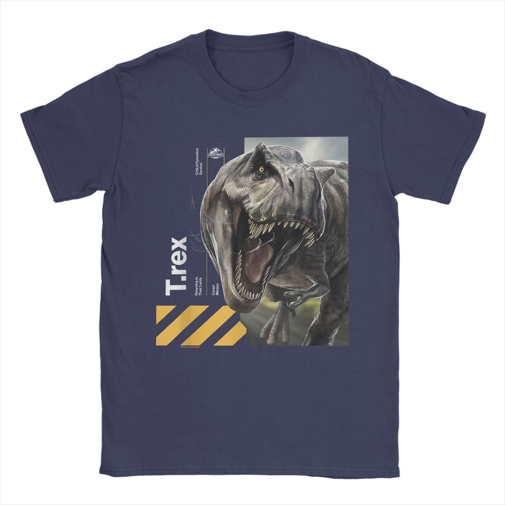 Jurassic Rebirth Tyrannosaurus World T-Shirts Men Covert Mission Cotton Tees O Neck Short Sleeve T Shirt Graphic Printed merch