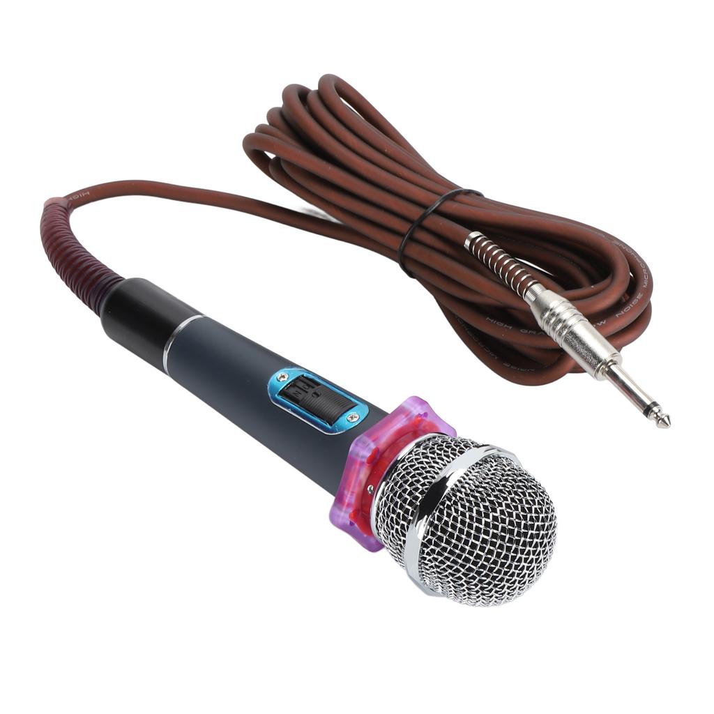 Handheld Wired Microphone Clear Sound Zinc Alloy Dynamic Moving Coil Microphone for Home Stage Use