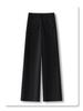Women's Spring 2025 Gray High-Waisted Wide-Leg Drapey Pants - Elegant and Loose Straight-Leg Fit for Spring/Summer Season