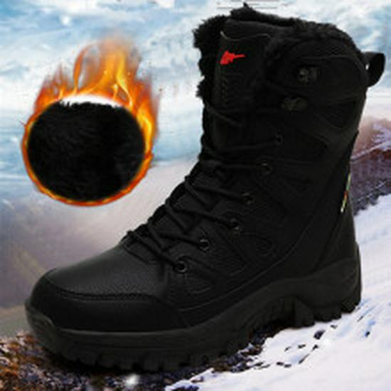 Winter Kids' High-Top Snow Boots with Thick Velvet Lining and Non-Slip Buckle