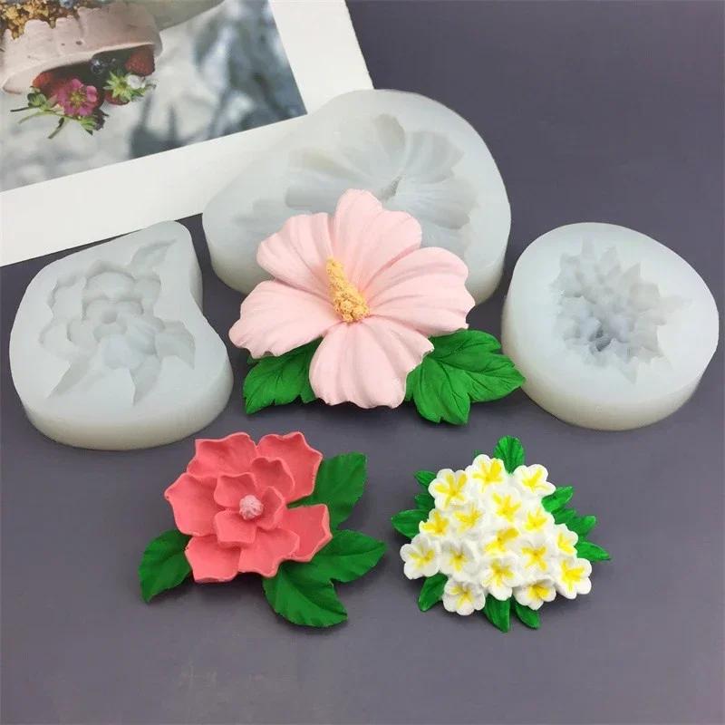 3D Flower Silicone Mold Aromatherapy Candle Cake Chocolate Fondant Baking Tool Craft Gift Making Mould for Home Garden