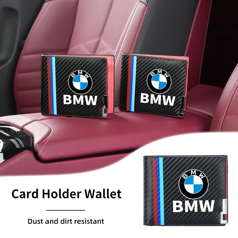 BAGD7 Car Sticker Men Wallet Carbon Fiber Coins ID Credit Card Holder License Passport Bag Gift For BMW 1 2 3 4 5 7 Series X1 X2 X3 X4