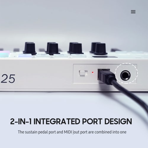 Btuty 25-Key MIDI Control Keyboard, Mini Portable USB Keyboard MIDI Controller with 25 Velocity-Sensitive Keys, 8 RGB Backlit Pads, and 8 Knobs