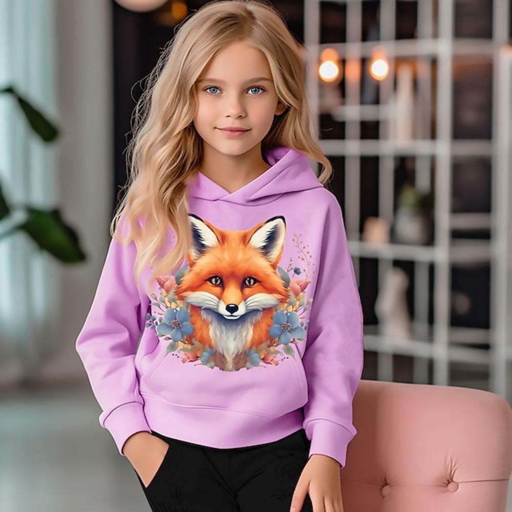 Dětské mikiny s kapucí 3D potisk Kreslená liška Streetwear Chlapci Dívky Unisex Mikiny Oversized mikina s kapucí Kawaii Pulovry Teplákové soupravy Oblečení