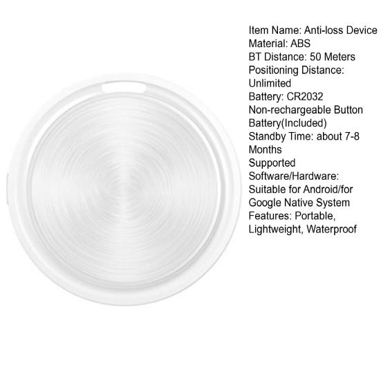 Round GPS Tracker for Android for iOS Portable Keys Wallet Luggage Pets Item Finder Locator Waterproof Bluetooth-compatible Anti-Lost Tracking Device