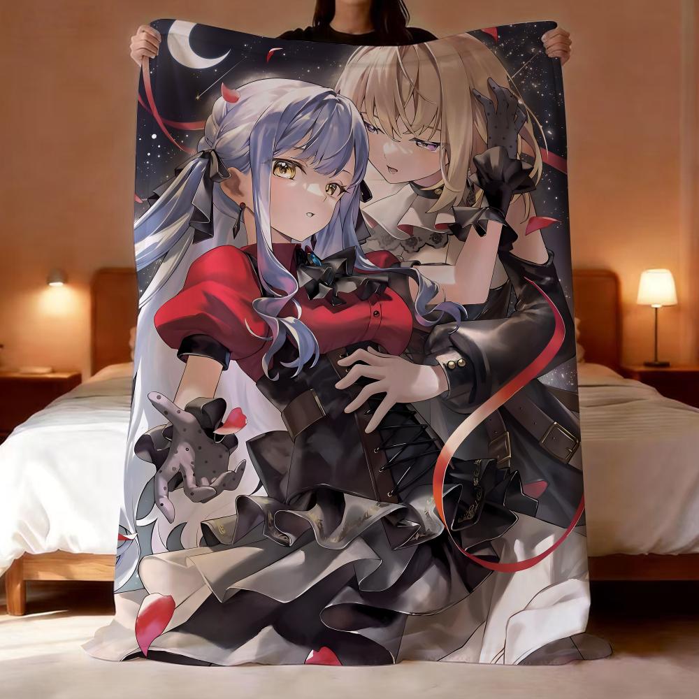 Anime BanG Dream! Ave Mujica Throw Lightweight 240g Flannel Blanket Soft Skin-friendly for Summer Cooling 75X95CM