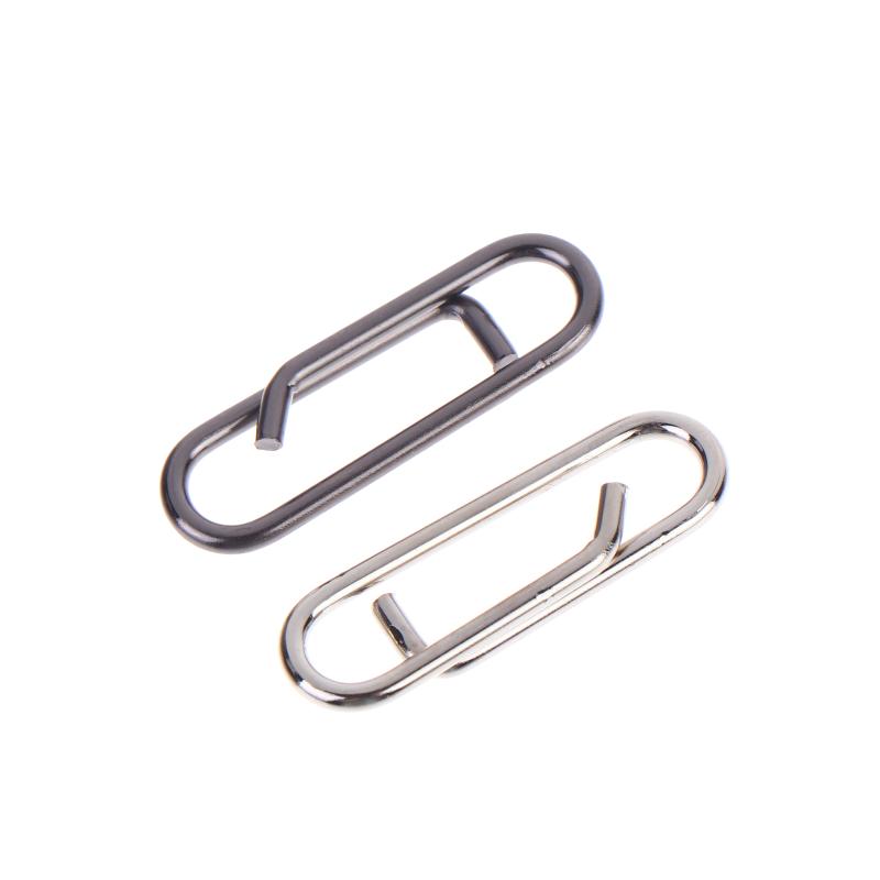 50Pcs High Tensile Stainless Steel Fishing Lure Snap Swivels Interlock Pins for Ice Fishing Outdoor Angling Gear