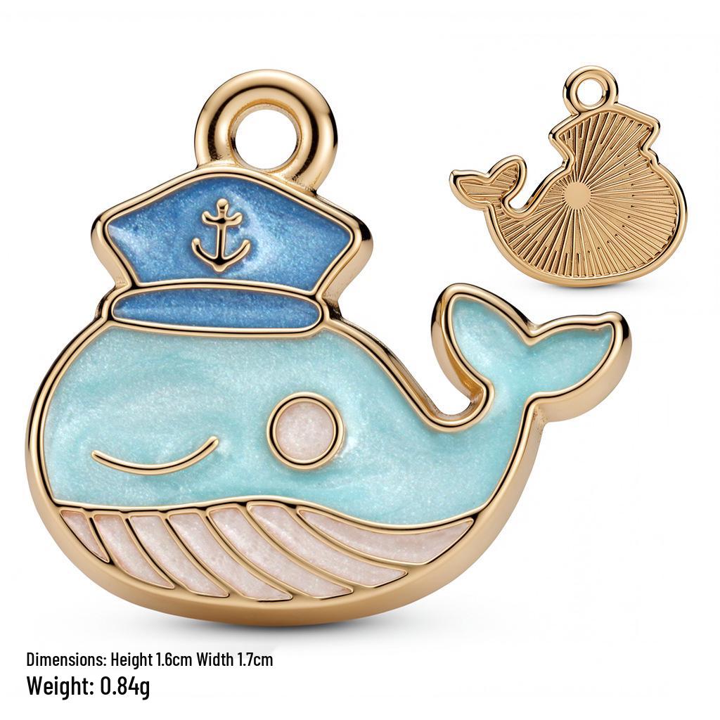 Colorful Alloy Ocean Charm Pendant for DIY Bracelets & Keychains
