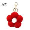 Women Bag Charm Plush Flower Keychain for Handbags, Five-petal Charm, Fluffy Backpack Hanging Accessory Soft