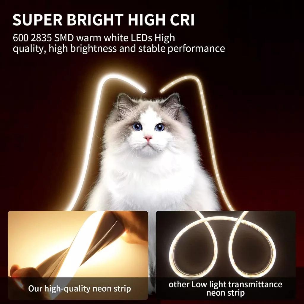 220v Led Strip Lights Waterproof 1m/3m/5m/10m Cob Tape Lights Outdoor Decoration Flexible Neon Strip