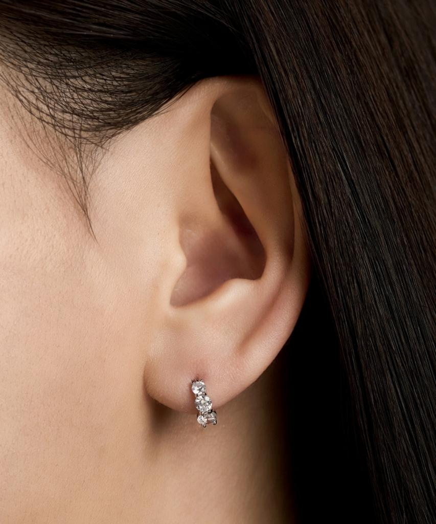 Lloyd Triple Stone Silver Ring Mini Earrings Lles26006U