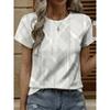 Moda para Mujer Cuello Redondo Manga Corta 3D Casual Estampado a Color Camiseta Casual de Manga Corta con Cuello Redondo