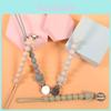 Siliconen fopspeenketting voor baby's met roestvrijstalen clip.