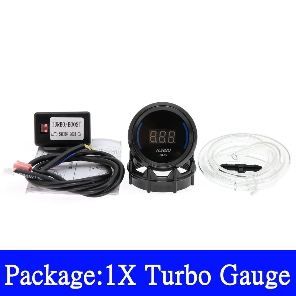 HD 2" 52mm Car Digital Turbo Boost Gauge Water Temp Oil Temp Oil Pressure Gauge Voltmeter EXT Temperature Tachometer RPM gauge