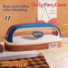 Creative Oxford Cloth Pencil Case With Transparent Color Block For Students And Office Use