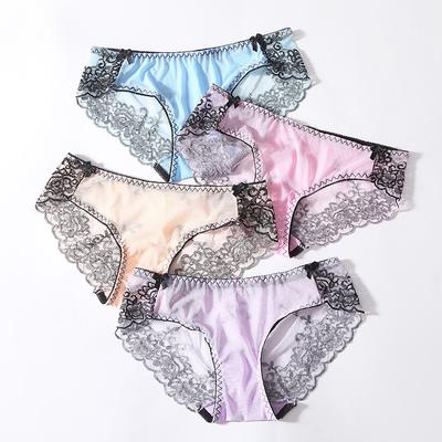 Bragas sexys de mujer con encaje y cintura baja sin costuras