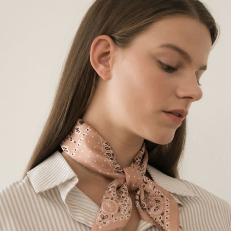 BB’DE SOLI’DE dot paisley silk scarf-pink