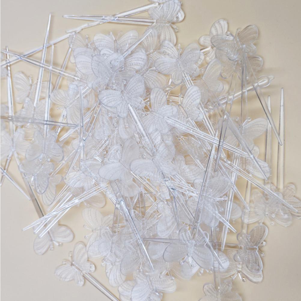 200Pcs Cartoon Fruit Picks Long Handle Plastic Food Toothpicks Party Snack Dessert Sticks Mixed Colors