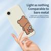 For iPhone 16e Case Pinch Bear Butt Pattern Printing Straight Edge TPU Phone Back Cover