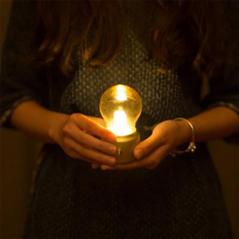 Creative Vintage Light Bulb Night Light for Bedroom Decoration; LED Mood Light for Student Dorm USB Charging Bedside Table Lamp