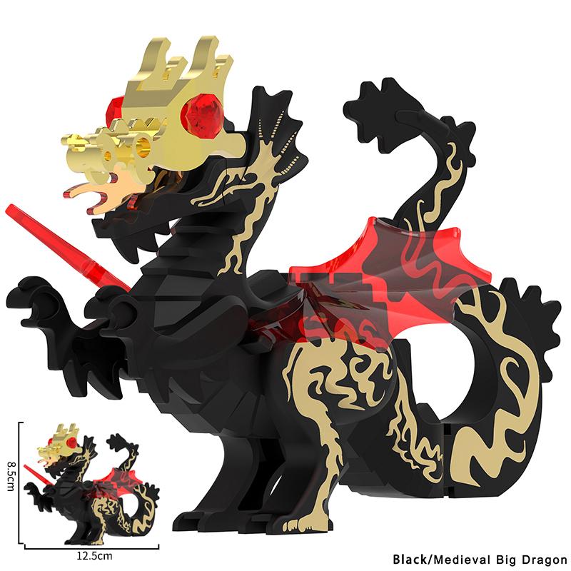 MOC Kreative Mittelalterliche Drachen Actionfiguren Modellbausteine Steine Sammlung Spaß Brinquedos DIY Spielzeug Für Kinder Geschenke