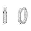 Monaco Silver-white Pavé Hoop-shaped Alloy Earrings, Same Style for Men and Women, Couple Style WE16801OX