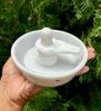 5 Inch White Marble Stone Plate and 2.75 Inch Shiv Ling Handmade Hindu God White Shiva Lingam Pooja / Free Ship