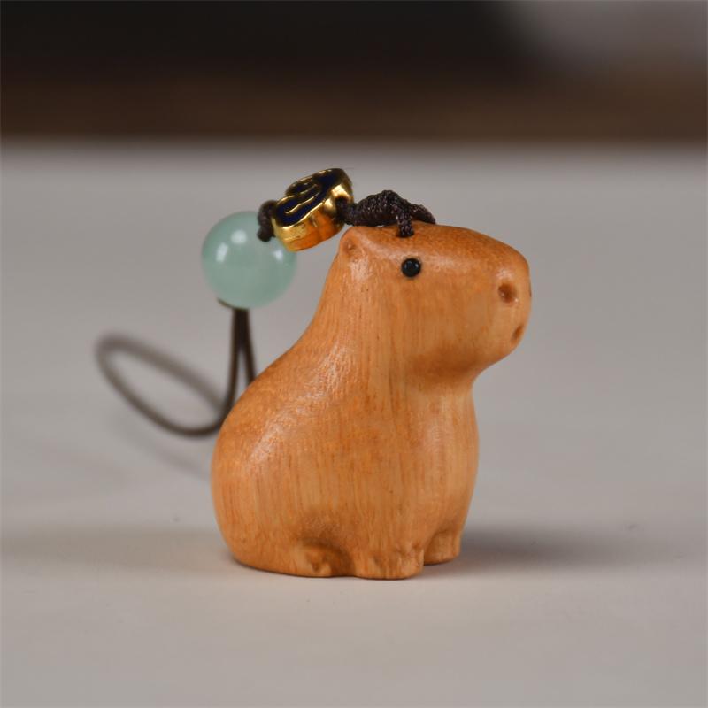 

Капибара Capybara Милое Животное Маленькая Модель Статуэтка, Резьба по Массиву Дерева Украшения для Дома Комнаты Офиса Машины