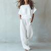 Summer European Style Casual Set Women Loose Fit Slimming Two Piece