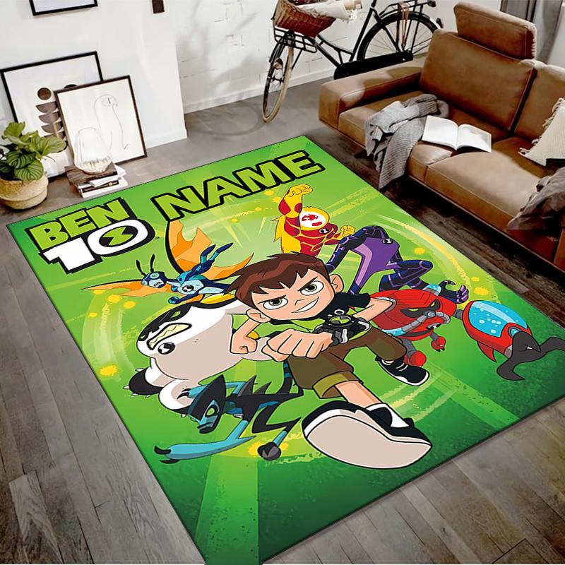 Custom Ben Mat Personalized Name, Polyester Washable Indoor Entryway Rug, Gift for Christmas, Easter, Thanksgiving Day