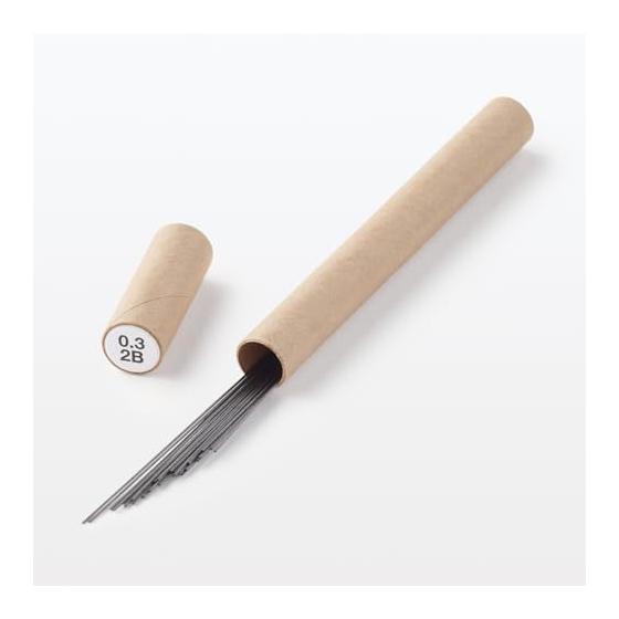 MUJI Smooth Mechanical Pencil Lead, 0.3mm, 2B, 25 Leads, NBD54A3A - Break-resistant and smooth writing experience for mechanical pencils