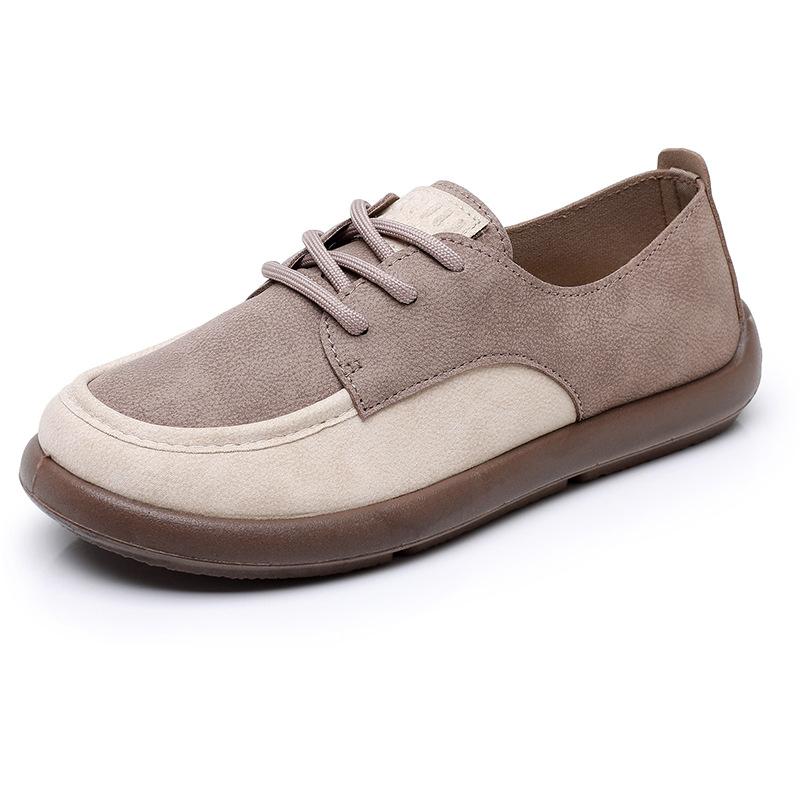 2025 New Women's Shoes Color Blocking Versatile Casual Breathable Women's Shoes Soft Sole Wear-resistant Anti Slip Single Shoe